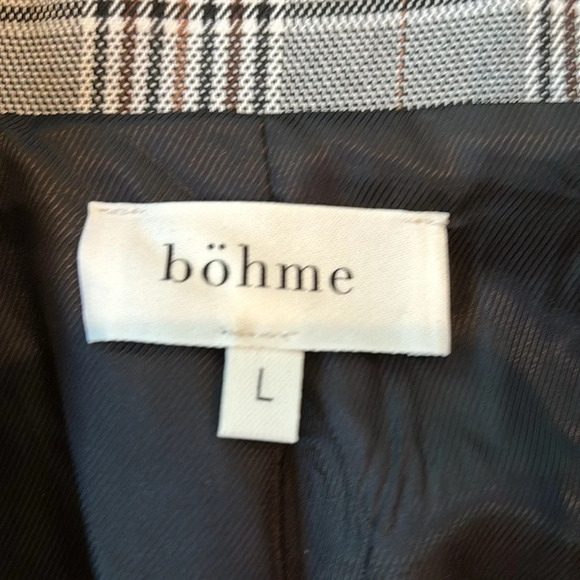 Böhme Women’s Blazer Houndstooth Plaid Academia One Button Large - Picture 6 of 7